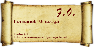 Formanek Orsolya névjegykártya